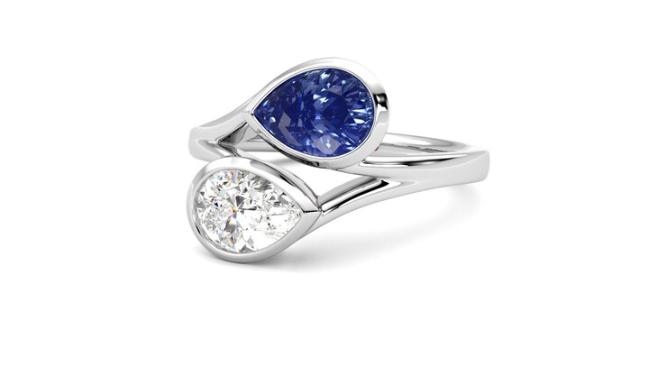 Taylor & Hart Peratrice Pear Engagement Ring 360 degree image 26
