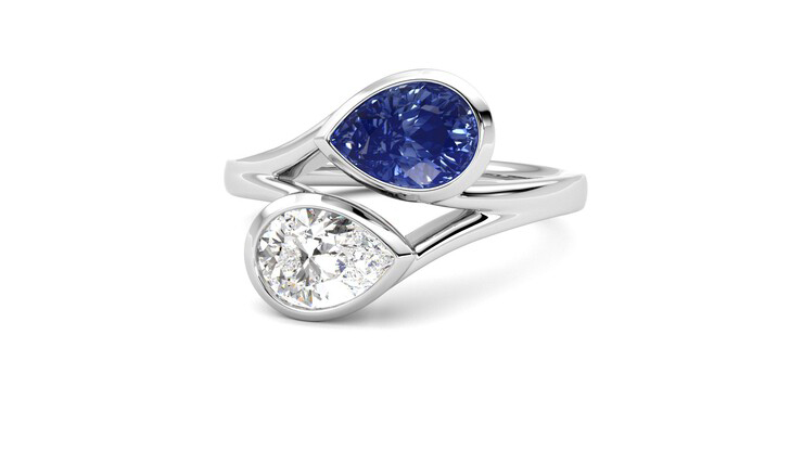 Taylor & Hart Peratrice Pear Engagement Ring 360 degree image 27