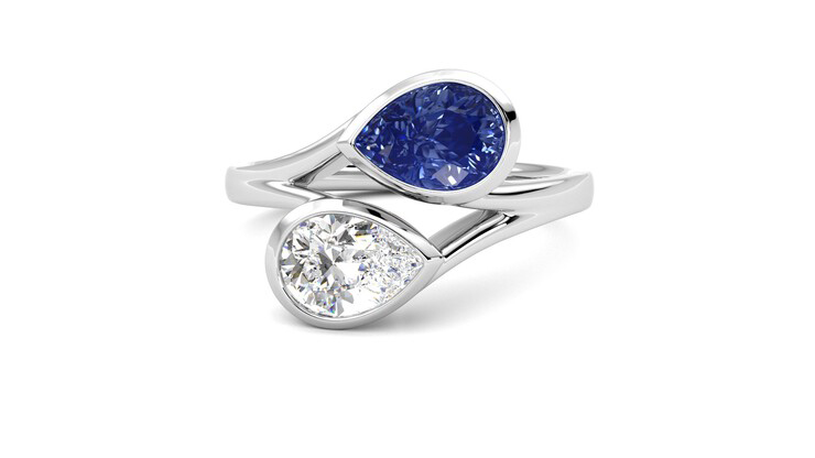 Taylor & Hart Peratrice Pear Engagement Ring 360 degree image 28