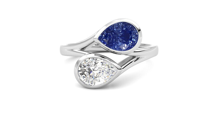 Taylor & Hart Peratrice Pear Engagement Ring 360 degree image 29