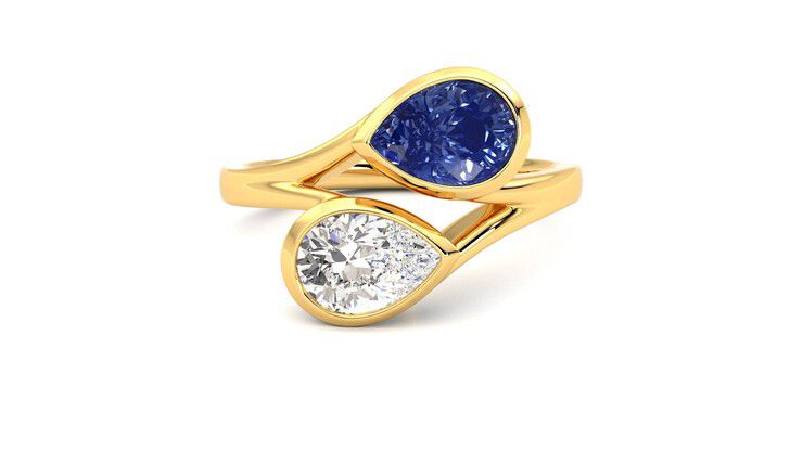 Taylor & Hart Peratrice Pear Engagement Ring 360 degree image 1
