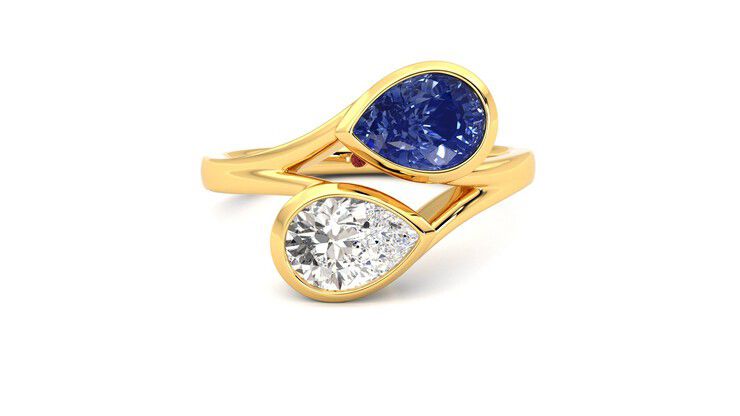 Taylor & Hart Peratrice Pear Engagement Ring 360 degree image 2