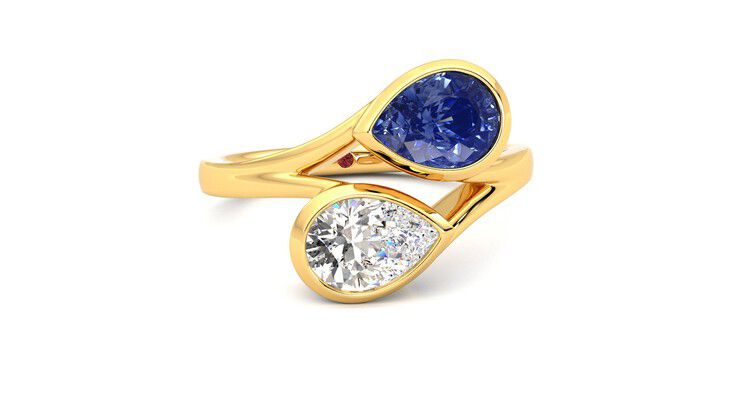 Taylor & Hart Peratrice Pear Engagement Ring 360 degree image 3
