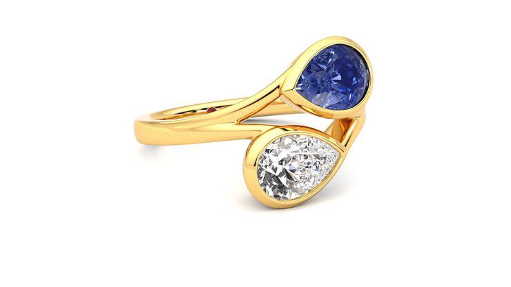 Taylor & Hart Peratrice Pear Engagement Ring 360 degree image 5