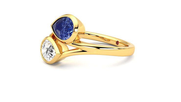 Taylor & Hart Peratrice Pear Engagement Ring 360 degree image 23