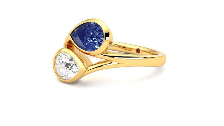 Taylor & Hart Peratrice Pear Engagement Ring 360 degree image 24