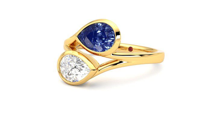 Taylor & Hart Peratrice Pear Engagement Ring 360 degree image 25