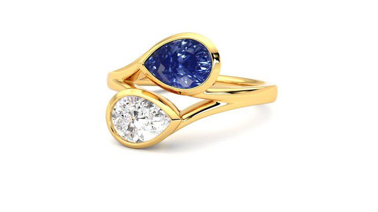 Taylor & Hart Peratrice Pear Engagement Ring 360 degree image 26