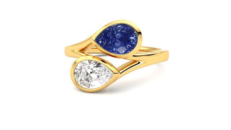 Taylor & Hart Peratrice Pear Engagement Ring 360 degree image 27