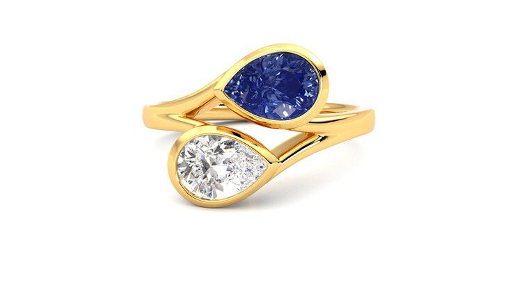 Taylor & Hart Peratrice Pear Engagement Ring 360 degree image 28