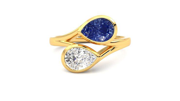 Taylor & Hart Peratrice Pear Engagement Ring 360 degree image 29