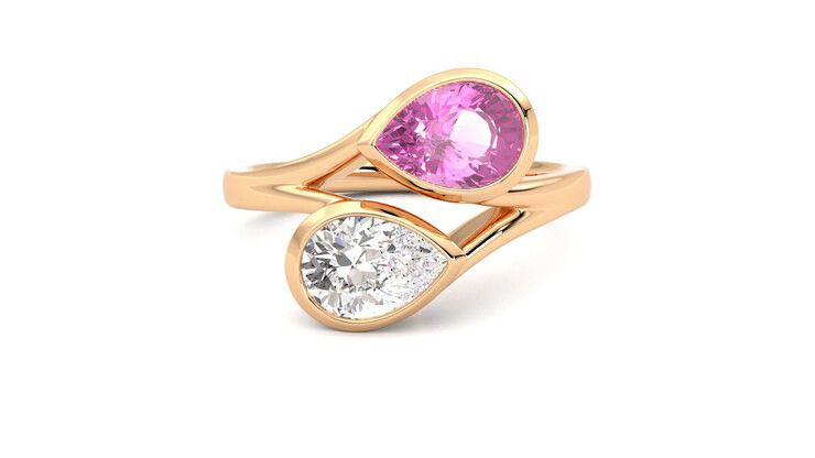 Taylor & Hart Peratrice Pear Engagement Ring 360 degree image 1