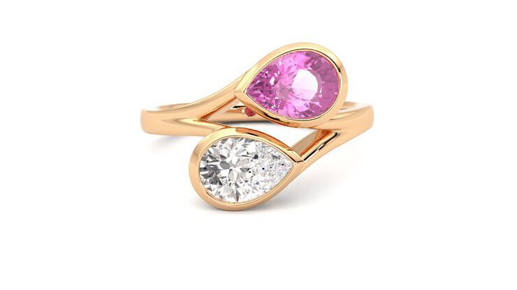 Taylor & Hart Peratrice Pear Engagement Ring 360 degree image 2