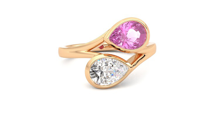 Taylor & Hart Peratrice Pear Engagement Ring 360 degree image 3