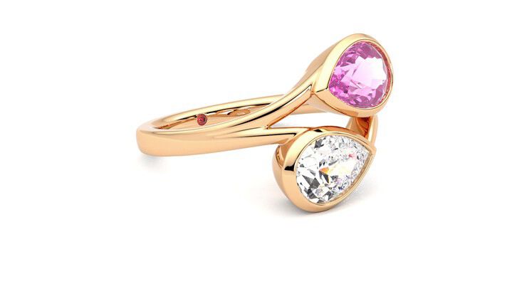 Taylor & Hart Peratrice Pear Engagement Ring 360 degree image 6