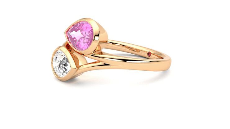 Taylor & Hart Peratrice Pear Engagement Ring 360 degree image 23