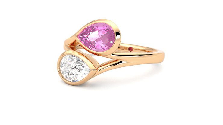 Taylor & Hart Peratrice Pear Engagement Ring 360 degree image 25