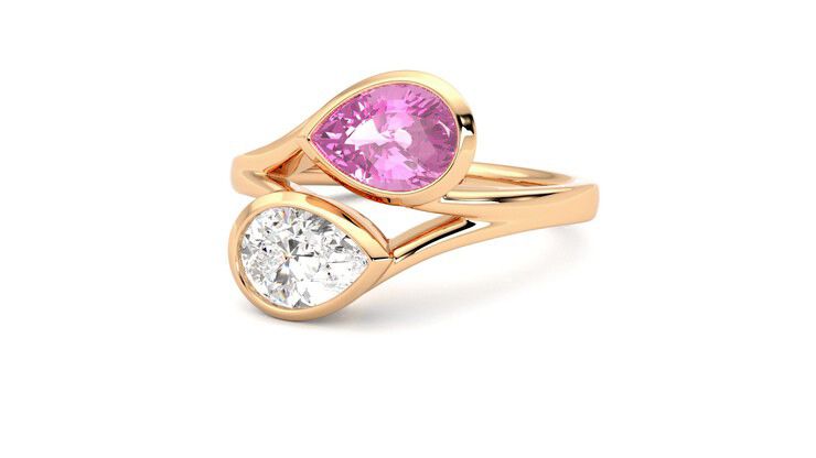 Taylor & Hart Peratrice Pear Engagement Ring 360 degree image 26