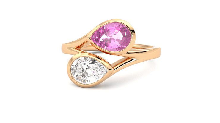 Taylor & Hart Peratrice Pear Engagement Ring 360 degree image 27