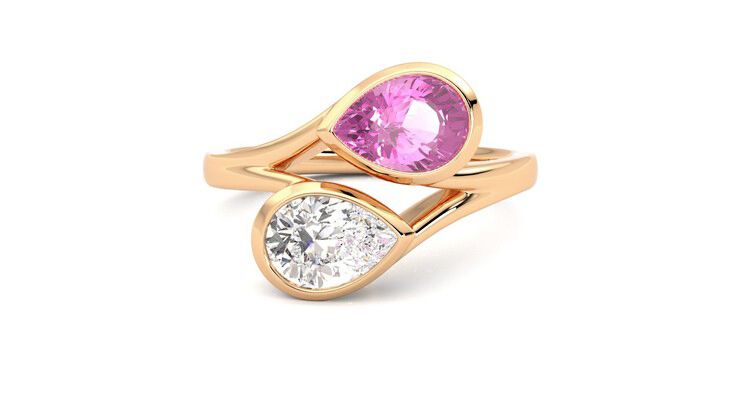 Taylor & Hart Peratrice Pear Engagement Ring 360 degree image 29