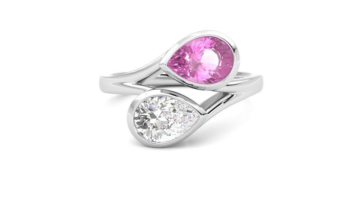 Taylor & Hart Peratrice Pear Engagement Ring 360 degree image 1