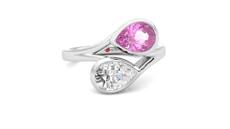 Taylor & Hart Peratrice Pear Engagement Ring 360 degree image 3