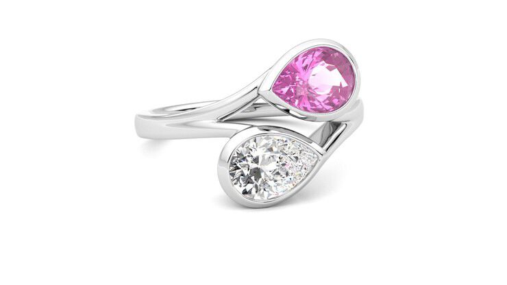 Taylor & Hart Peratrice Pear Engagement Ring 360 degree image 4