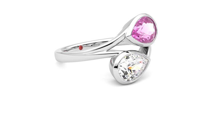 Taylor & Hart Peratrice Pear Engagement Ring 360 degree image 6