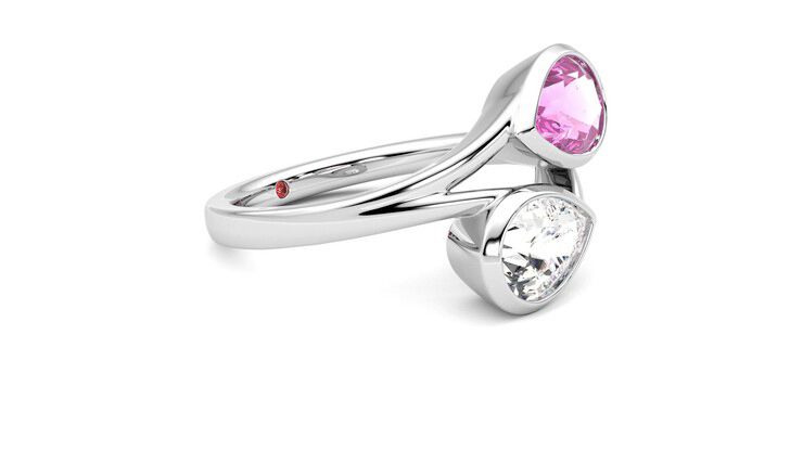 Taylor & Hart Peratrice Pear Engagement Ring 360 degree image 7