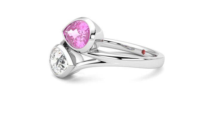 Taylor & Hart Peratrice Pear Engagement Ring 360 degree image 23