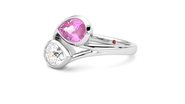Taylor & Hart Peratrice Pear Engagement Ring 360 degree image 24