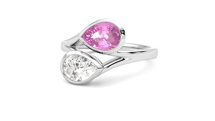 Taylor & Hart Peratrice Pear Engagement Ring 360 degree image 26