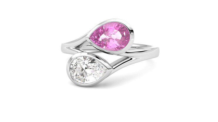 Taylor & Hart Peratrice Pear Engagement Ring 360 degree image 27