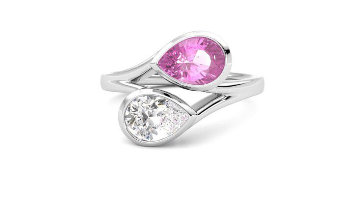 Taylor & Hart Peratrice Pear Engagement Ring 360 degree image 28