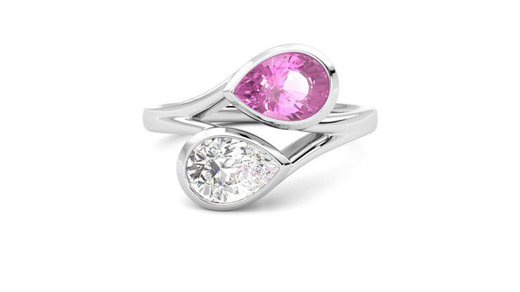 Taylor & Hart Peratrice Pear Engagement Ring 360 degree image 29