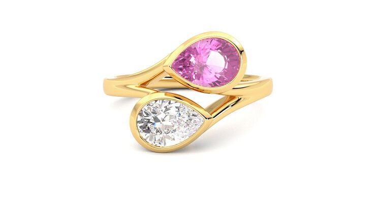 Taylor & Hart Peratrice Pear Engagement Ring 360 degree image 0