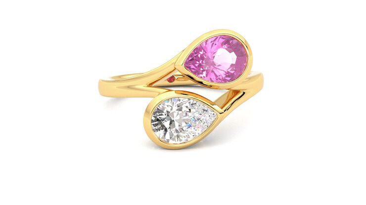 Taylor & Hart Peratrice Pear Engagement Ring 360 degree image 3