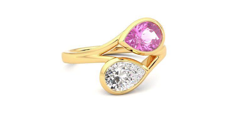 Taylor & Hart Peratrice Pear Engagement Ring 360 degree image 4
