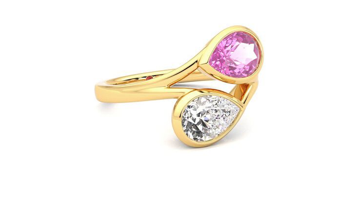 Taylor & Hart Peratrice Pear Engagement Ring 360 degree image 5