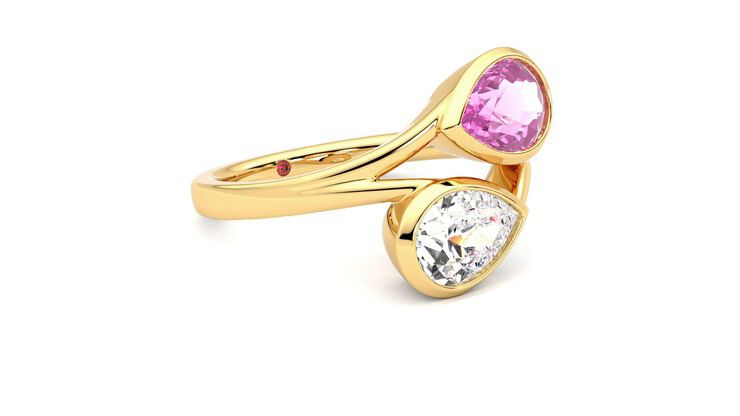 Taylor & Hart Peratrice Pear Engagement Ring 360 degree image 6