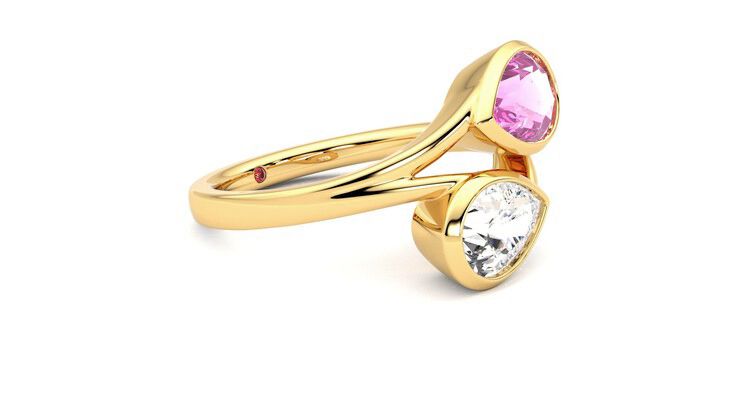 Taylor & Hart Peratrice Pear Engagement Ring 360 degree image 7