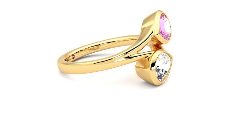 Taylor & Hart Peratrice Pear Engagement Ring 360 degree image 8