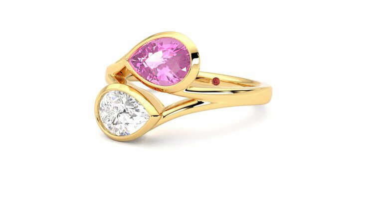 Taylor & Hart Peratrice Pear Engagement Ring 360 degree image 25