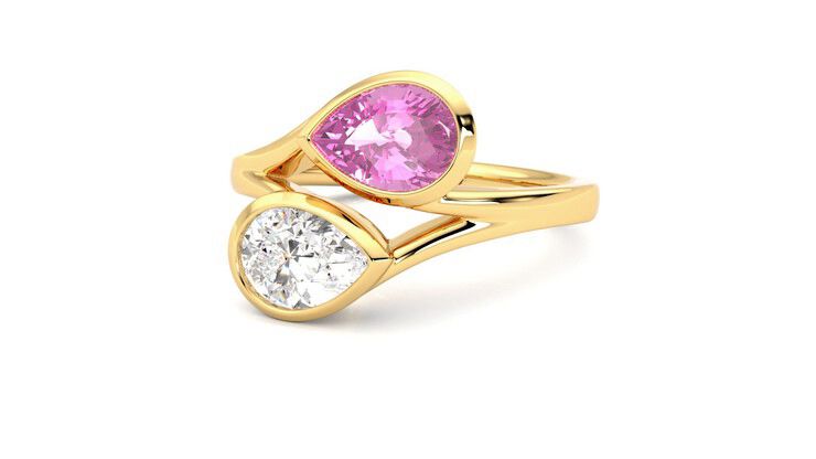 Taylor & Hart Peratrice Pear Engagement Ring 360 degree image 26