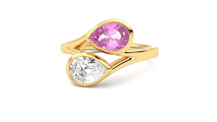 Taylor & Hart Peratrice Pear Engagement Ring 360 degree image 27