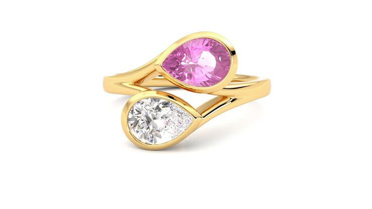 Taylor & Hart Peratrice Pear Engagement Ring 360 degree image 28
