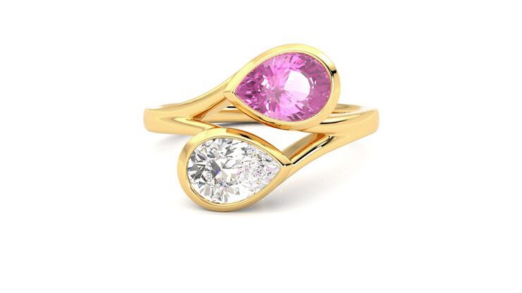 Taylor & Hart Peratrice Pear Engagement Ring 360 degree image 29