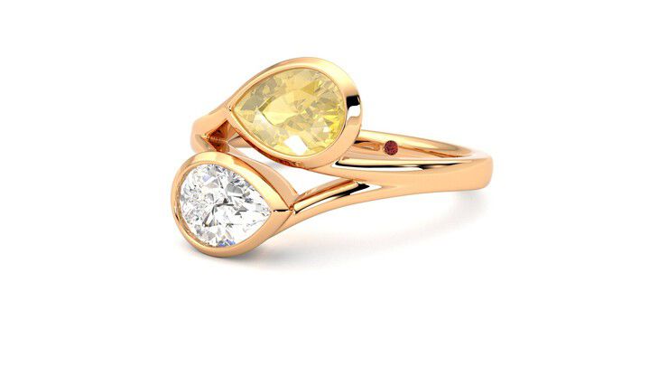 Taylor & Hart Peratrice Pear Engagement Ring 360 degree image 25