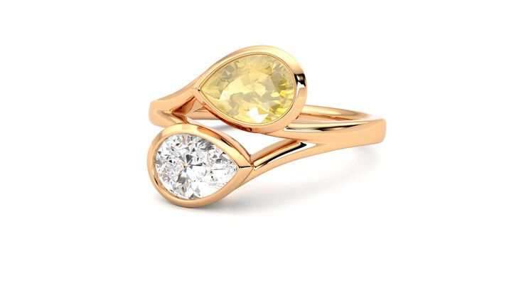 Taylor & Hart Peratrice Pear Engagement Ring 360 degree image 26