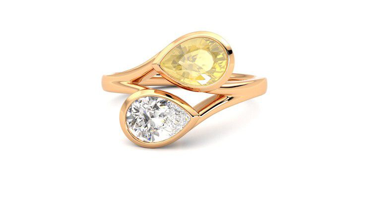 Taylor & Hart Peratrice Pear Engagement Ring 360 degree image 28